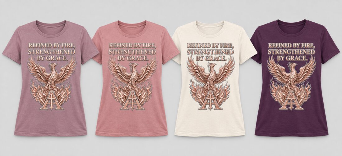 Refined by Fire Strengthened by Grace Tee